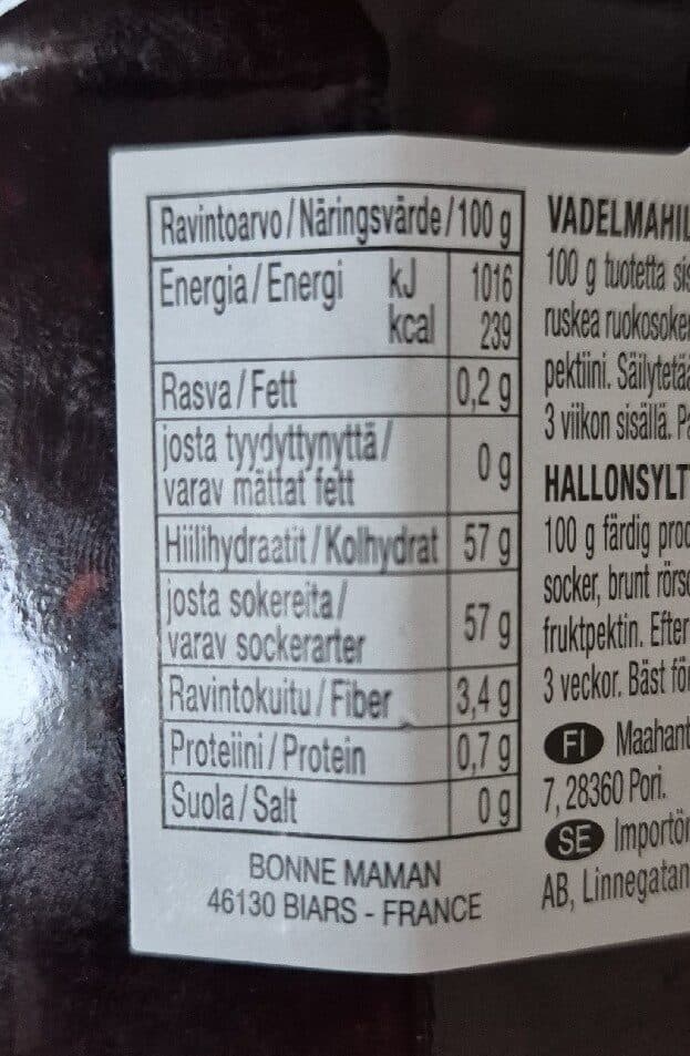 Bonne Maman Vadelma Hallon packshot