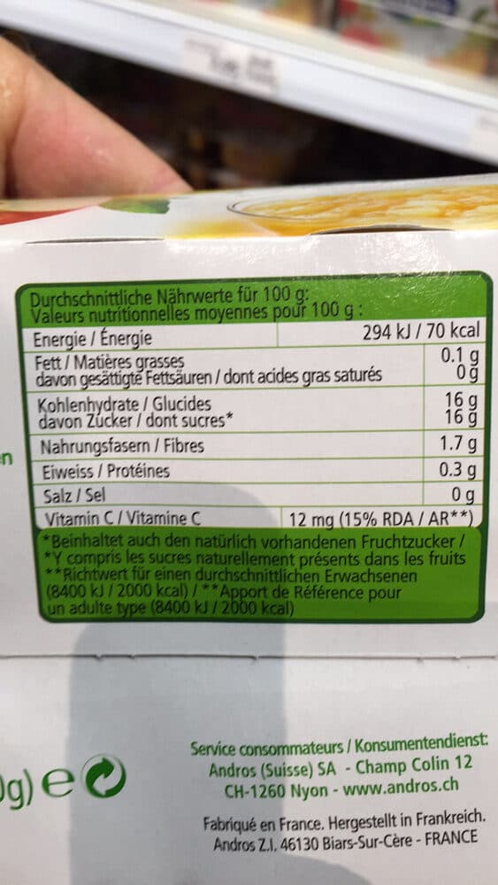 Andros Les Compotes Pomme avec morceaux packshot