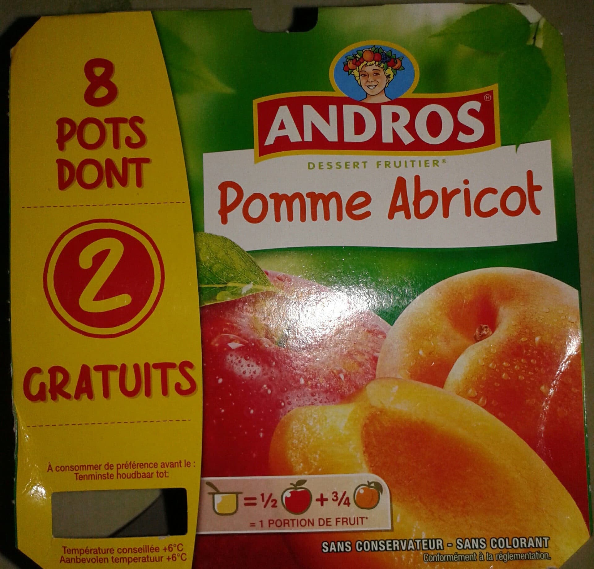Andros Dessert pommes abricots x8 packshot