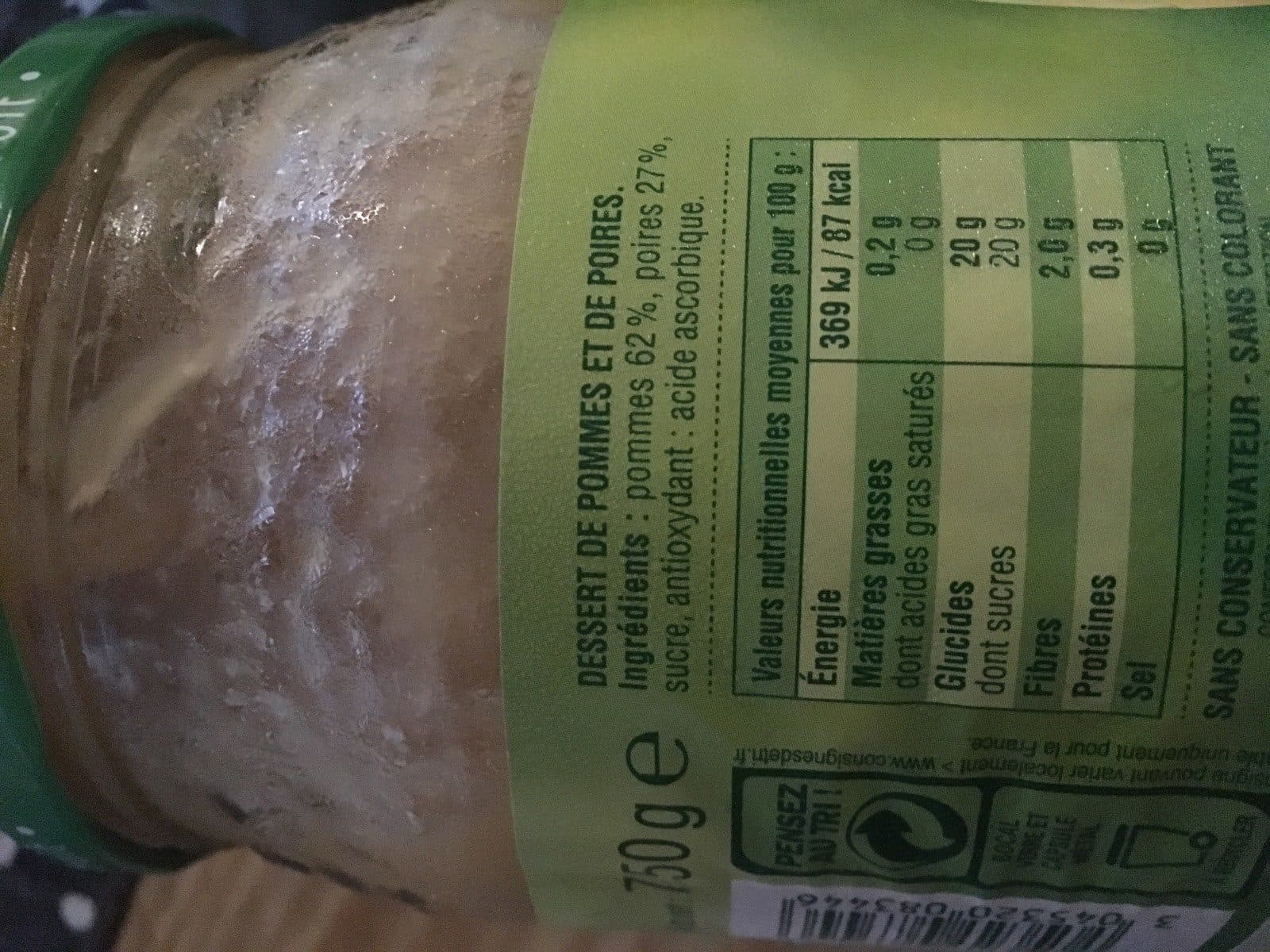 Open Food Facts Compote pomme poire packshot