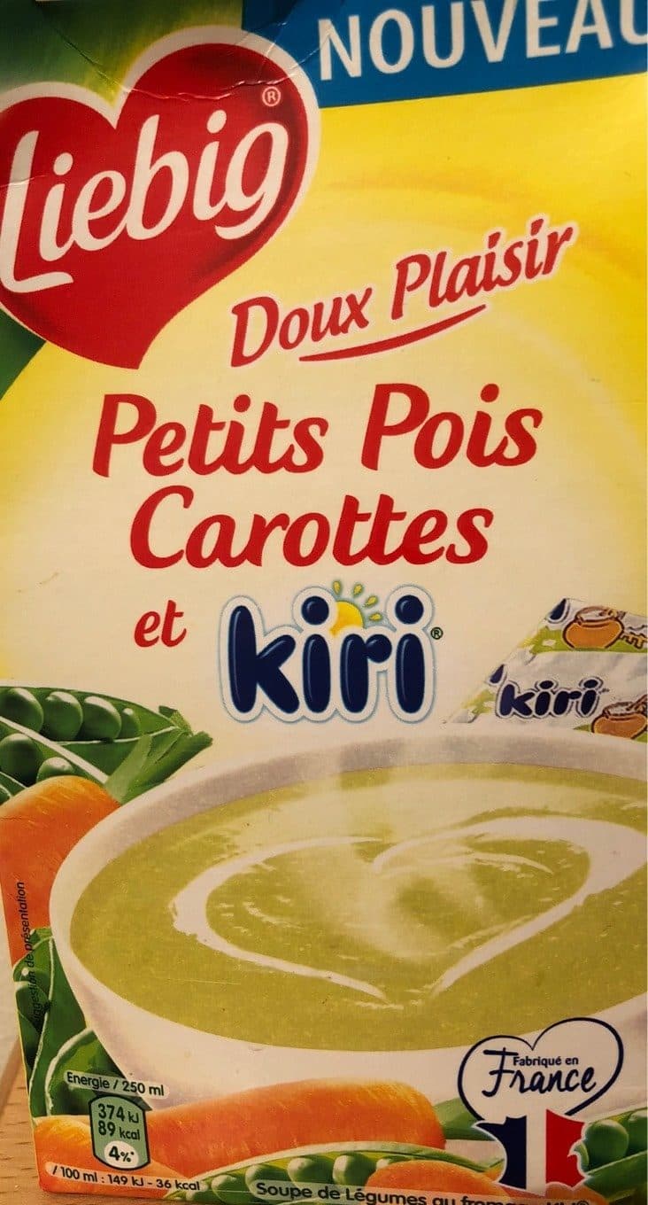 Liebig Soupe petits pois carottes et Kiri packshot