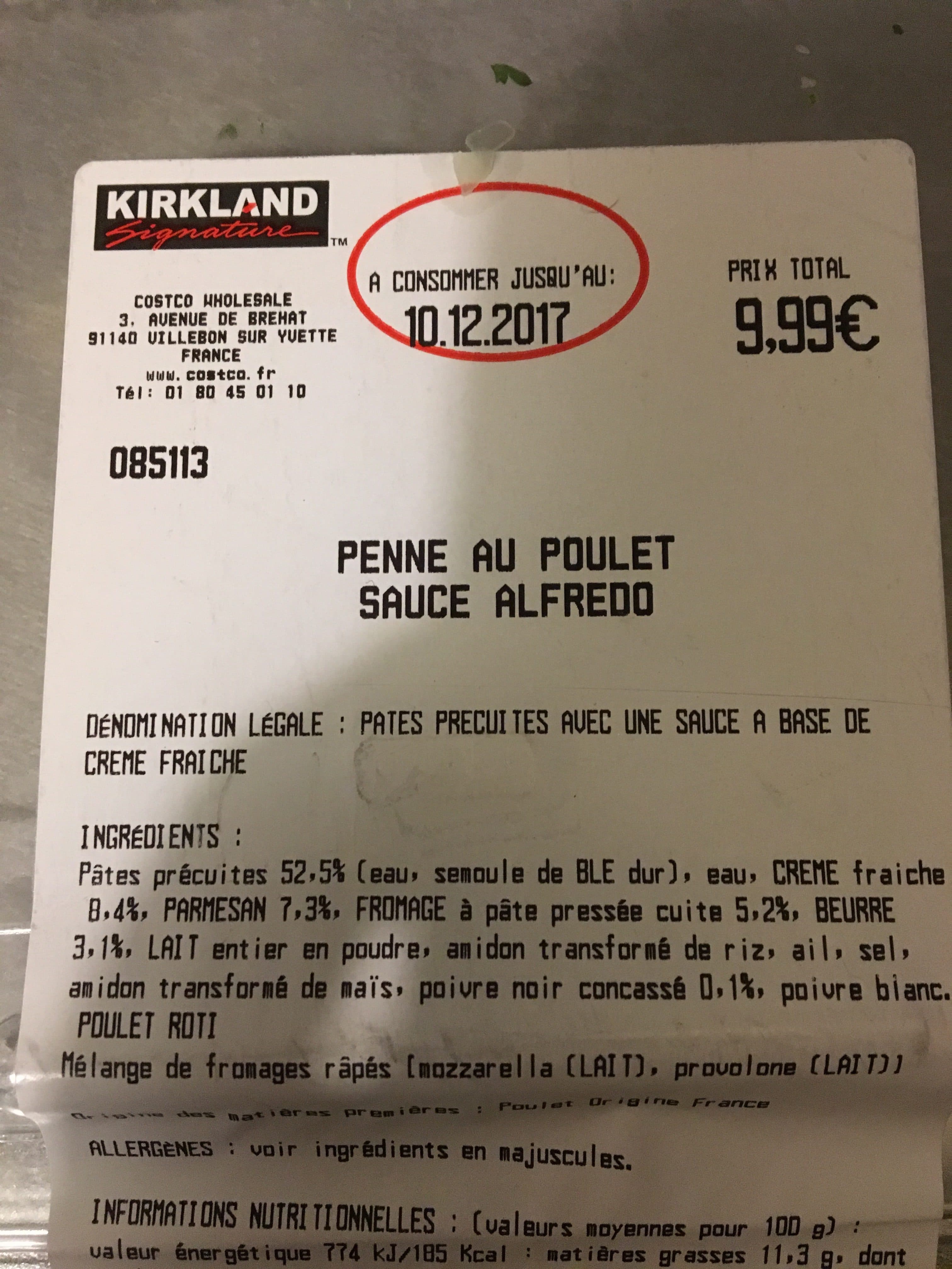 Kirkland Penne au poulet sauce alfredo packshot