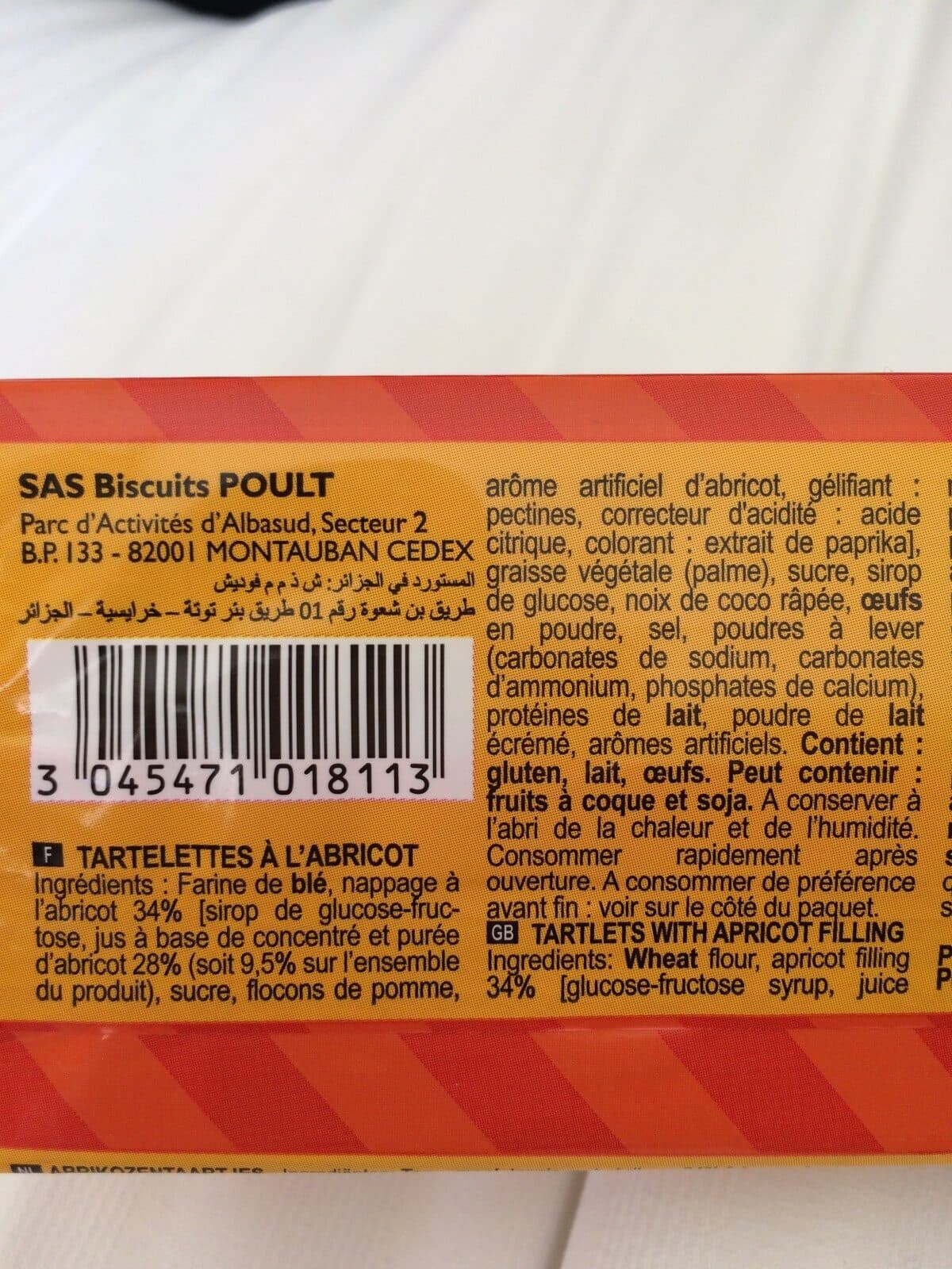 Open Food Facts Tartelettes abricot biscuits poult packshot