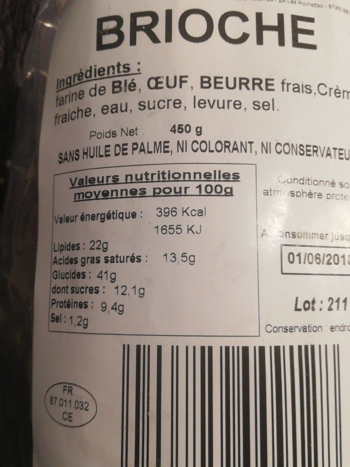 Open Food Facts Brioche du limousin packshot