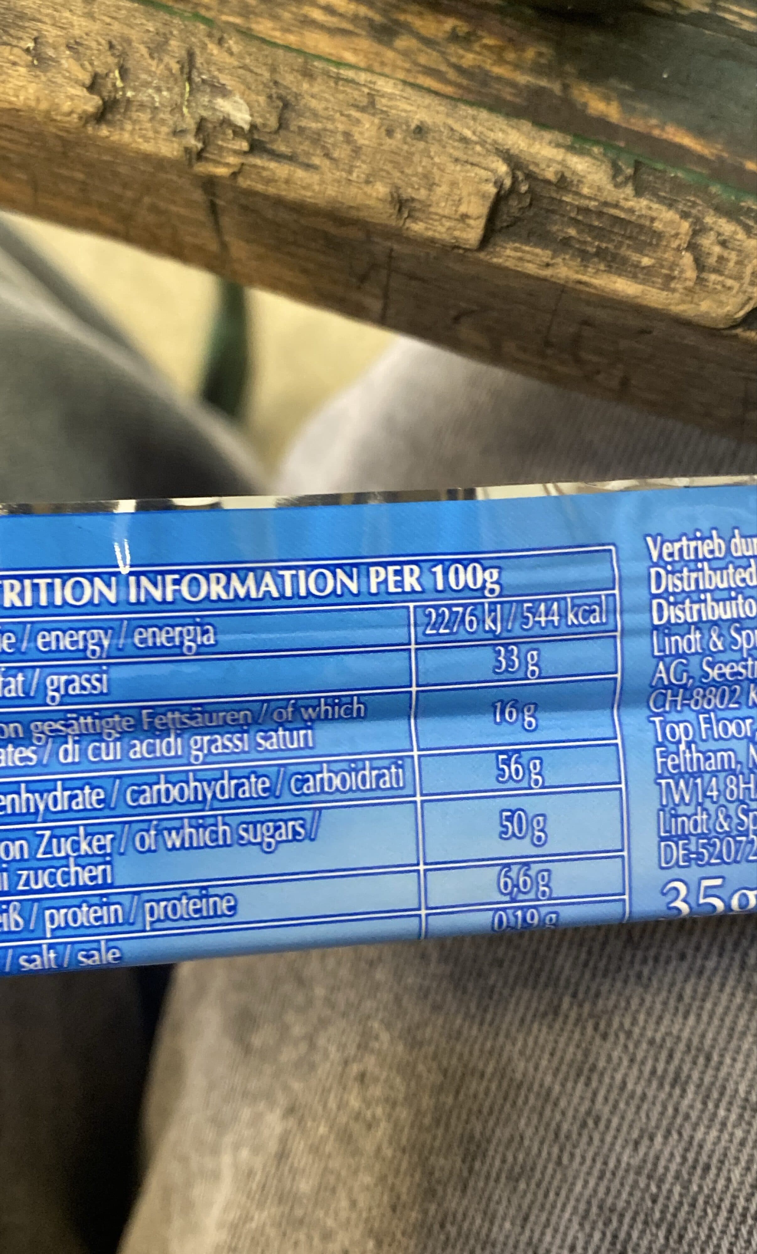 Lindt Lindt Waffel Milch packshot