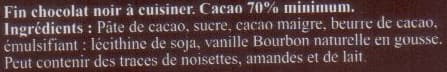 Lindt A Cuisiner le 70% Cacao packshot