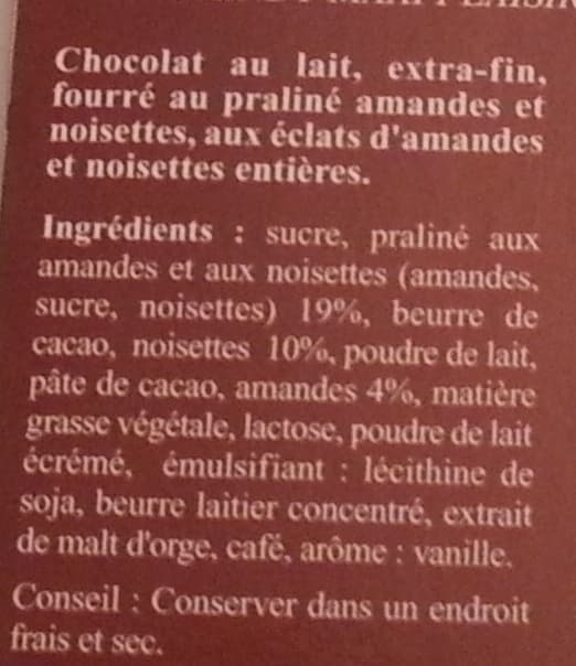 Lindt Maxi Plaisir Lait Praliné Noisettes packshot