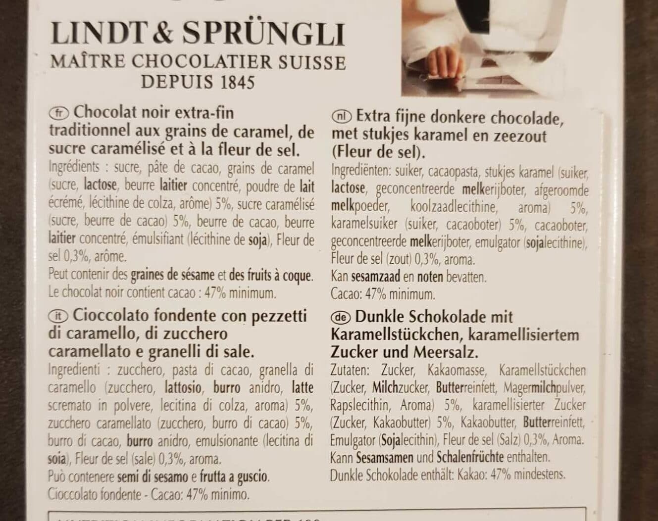 Lindt Excellence Noir Caramel à la pointe de sel packshot