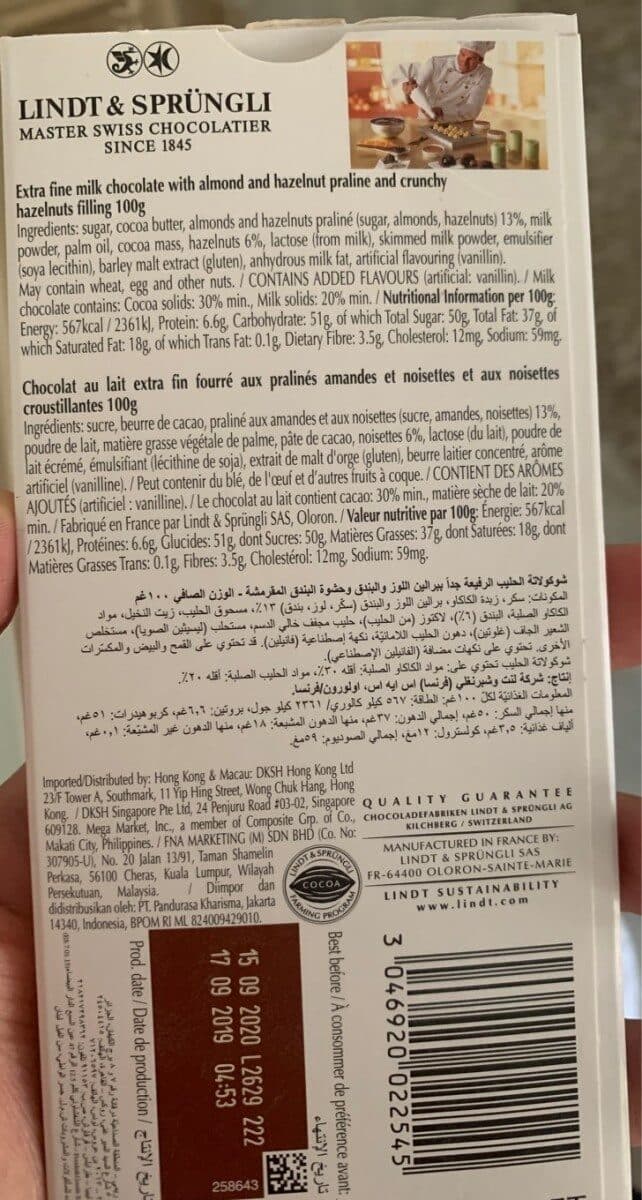 Lindt Lindt Creation Chocolate Block Hazelnut Delight packshot