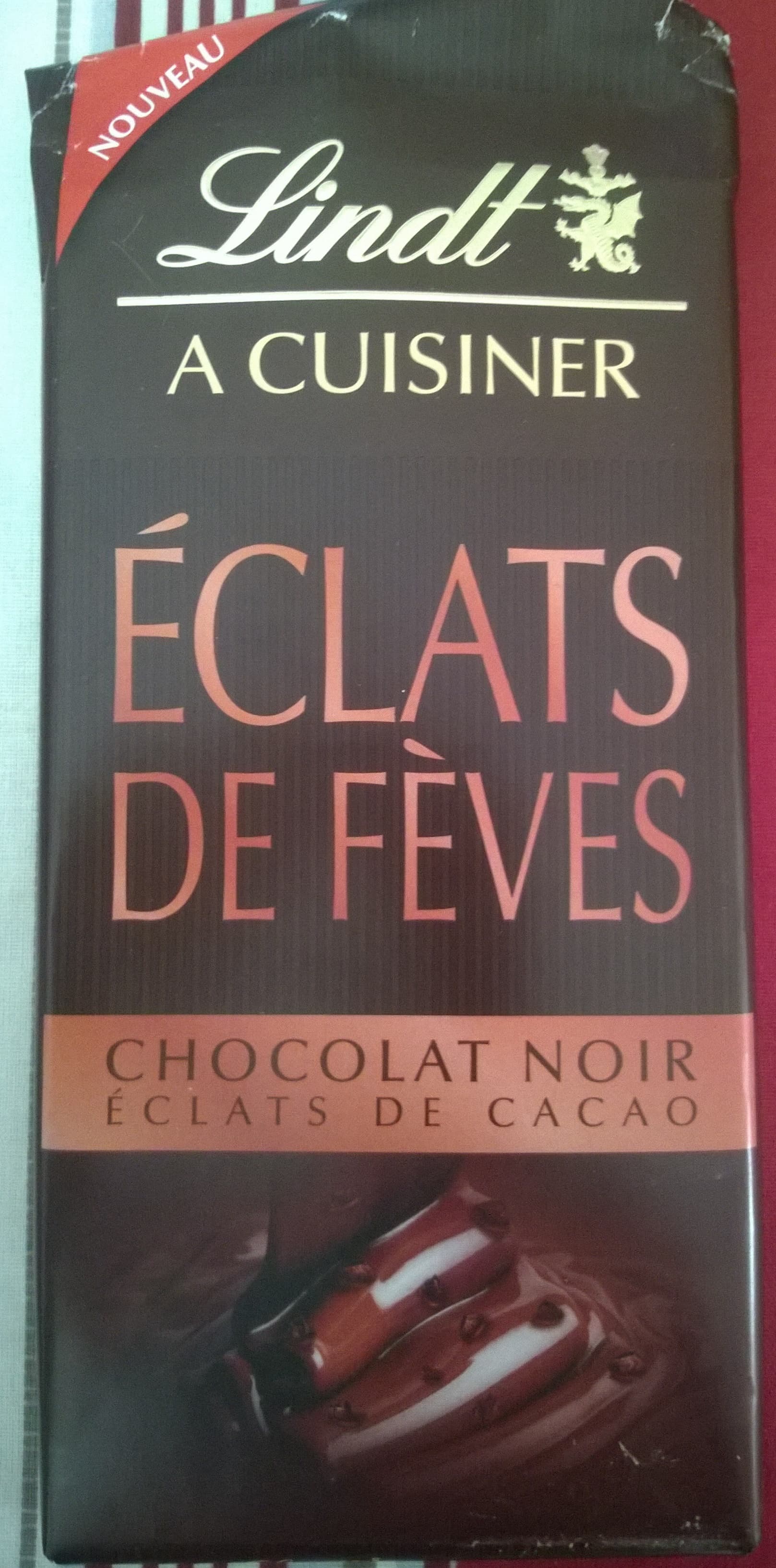Lindt À cuisiner Éclats de fèves Chocolat Noir Éclats de Cacao packshot