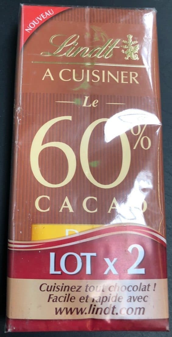Lindt Chocolat 60% de cacao packshot