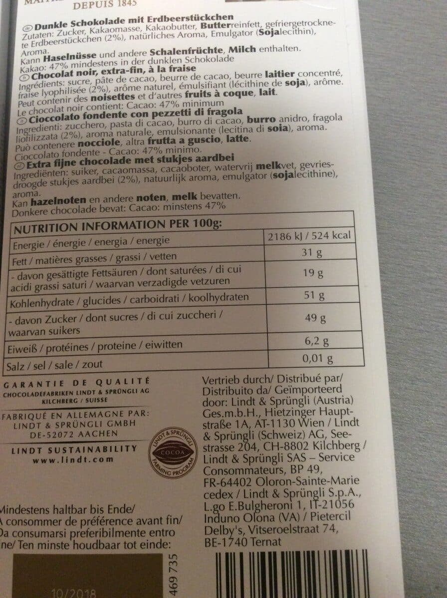 Lindt&Sprüngli Schokolade Excellence Erdbeere Intense packshot