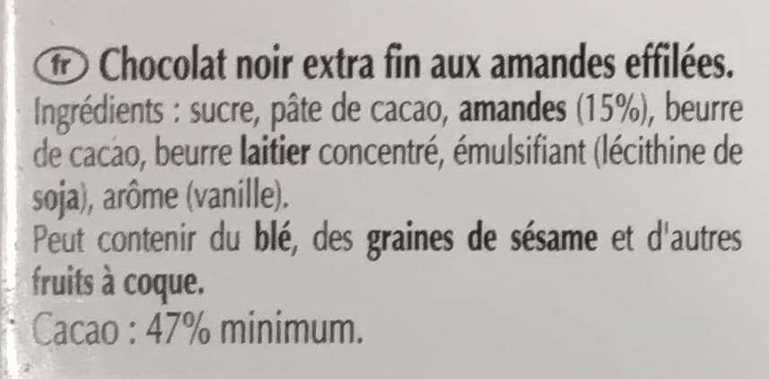 Lindt Excellence Amandes grillées Noir (lot de 2) packshot
