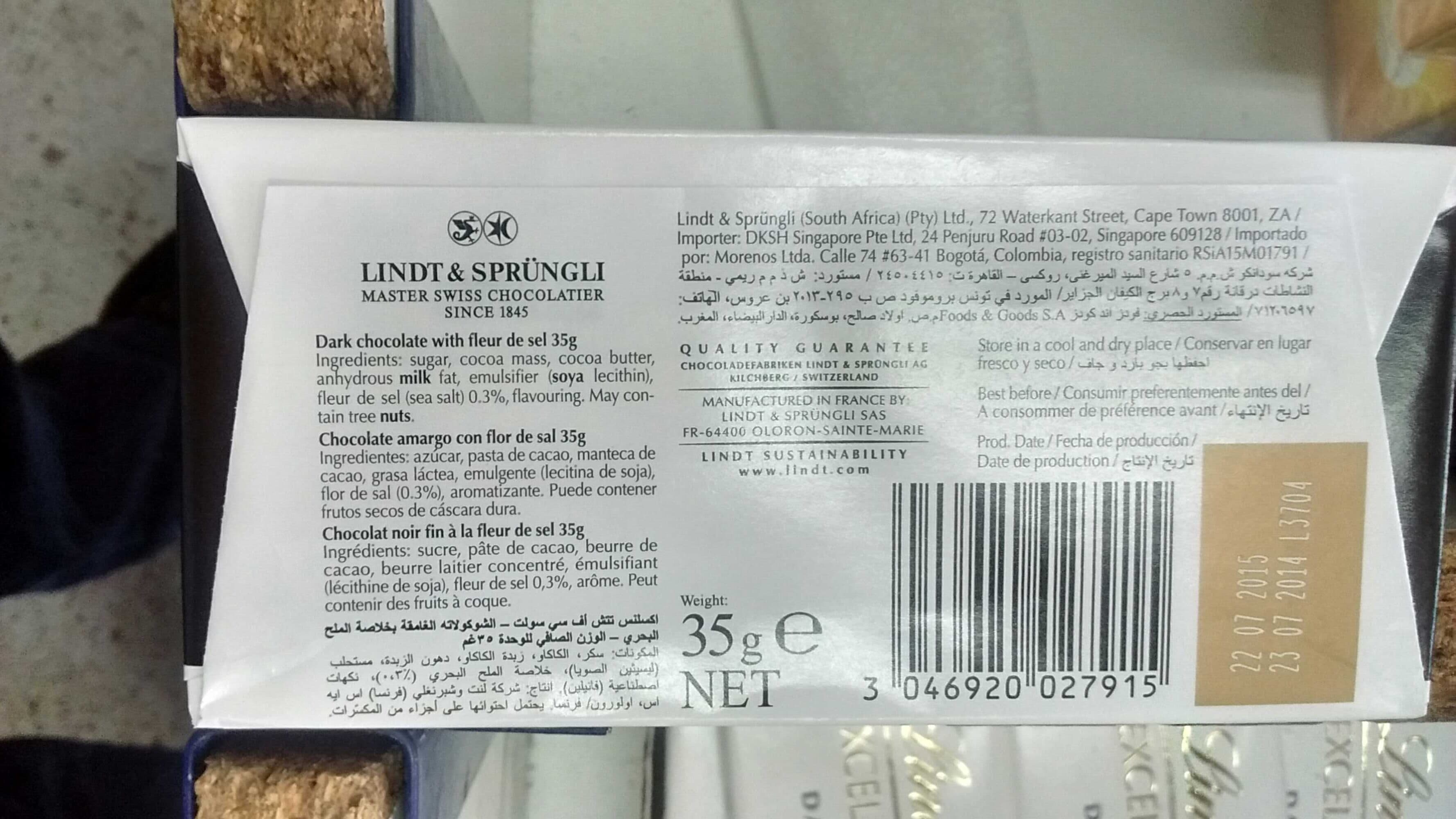 Lindt Excellence Dark Sea Salt packshot