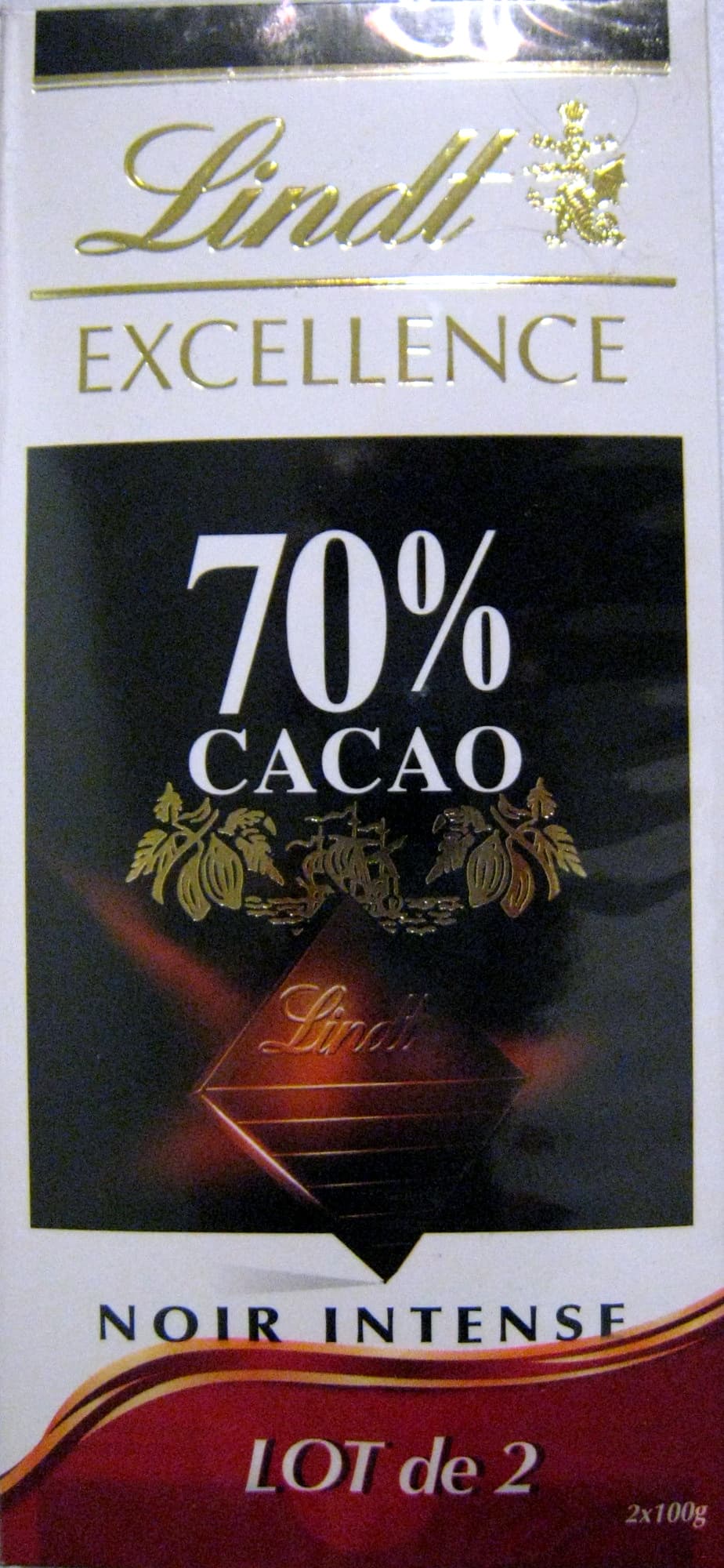 Lindt Chocolat Excellence 70% cacao noir intense packshot