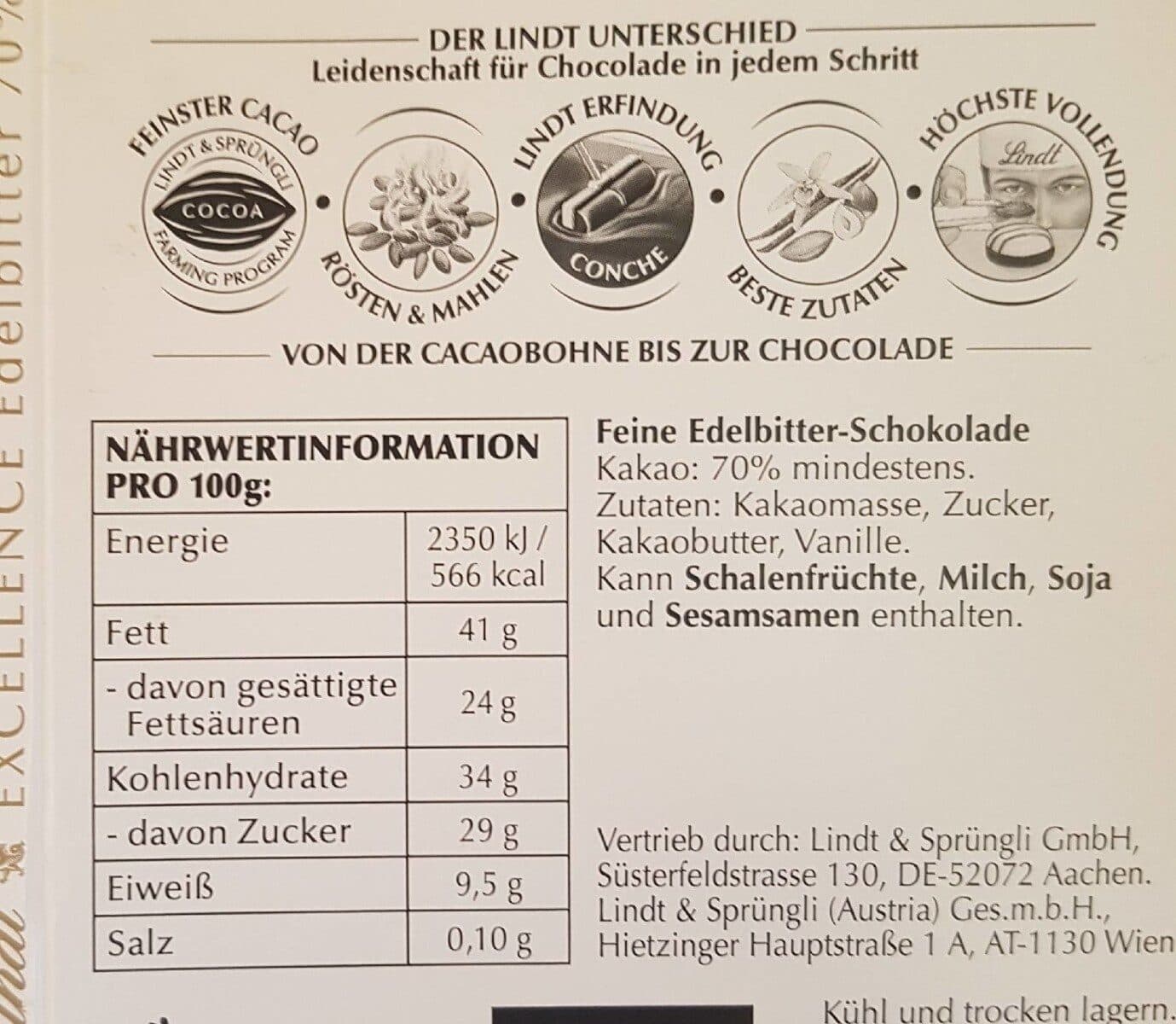 Lindt Lindt Excellence 70% cacao packshot