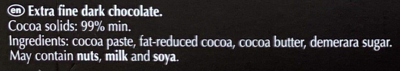 Lindt Excellence 99% Cocoa / Cacao packshot