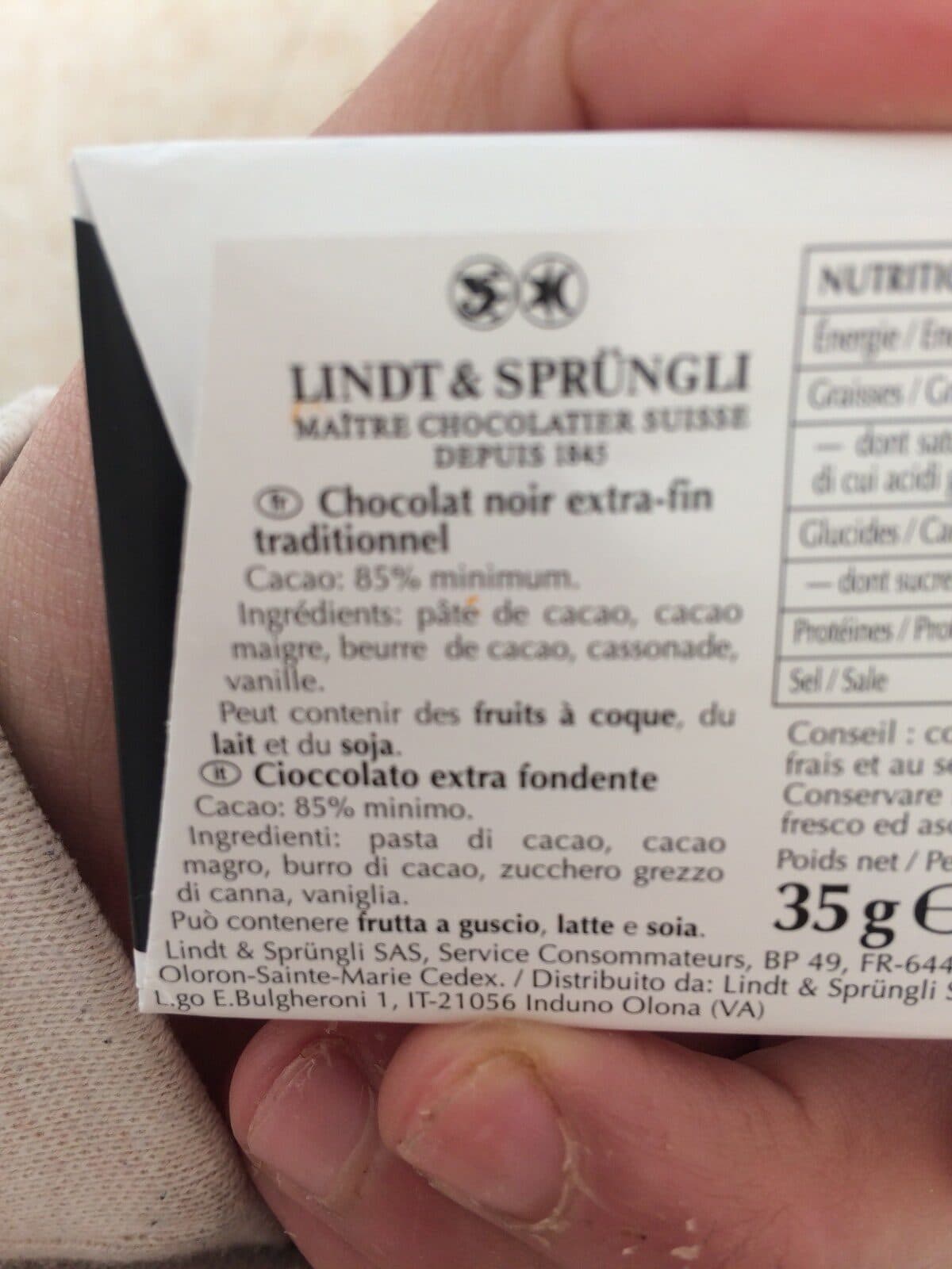 Lindt Lindt Excellence Dark Chocolate Bar packshot
