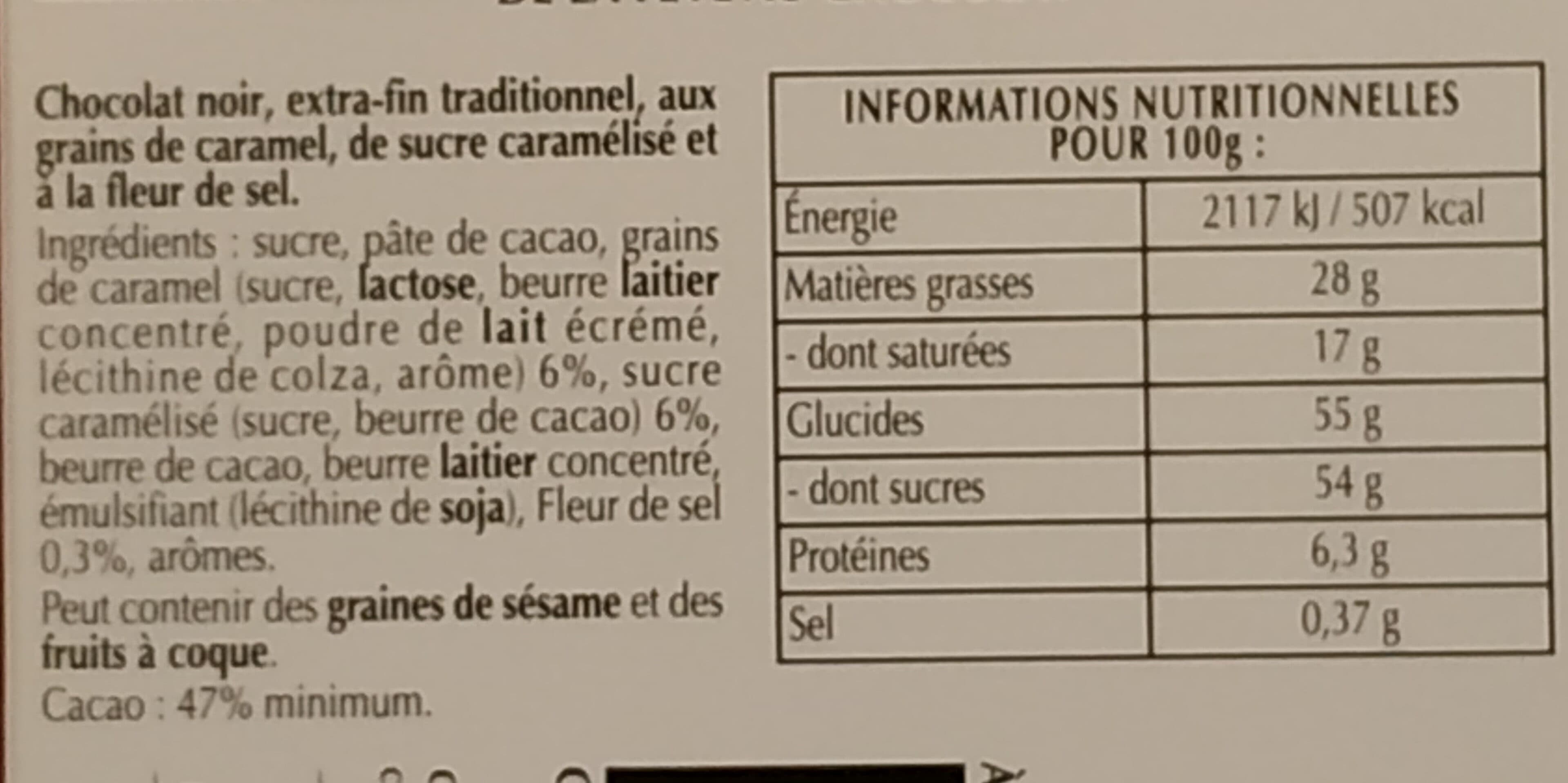 Lindt Excellence - Chocolat noir caramel à la pointe de sel packshot
