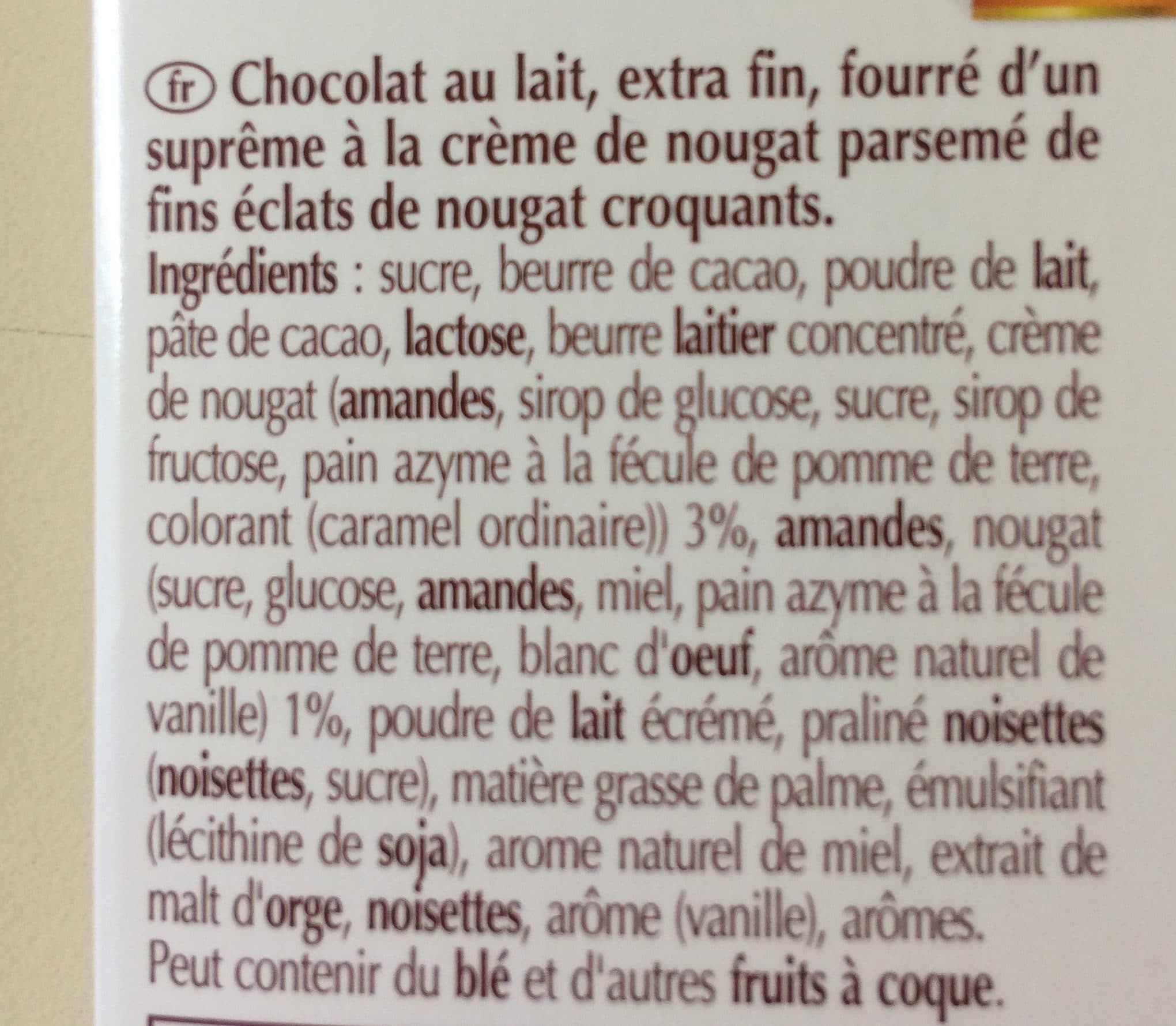 Lindt Chocolat Au Lait Et Nougat Création Lindt, packshot