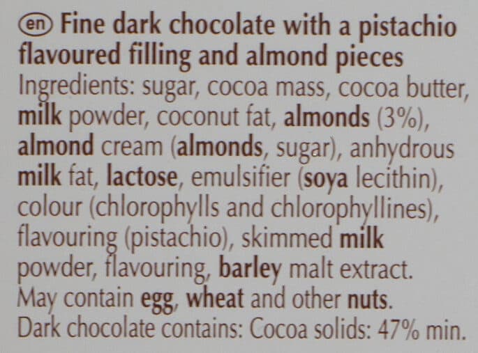 Lindt Création Délice pistache - Chocolat noir aux éclats d'amandes packshot