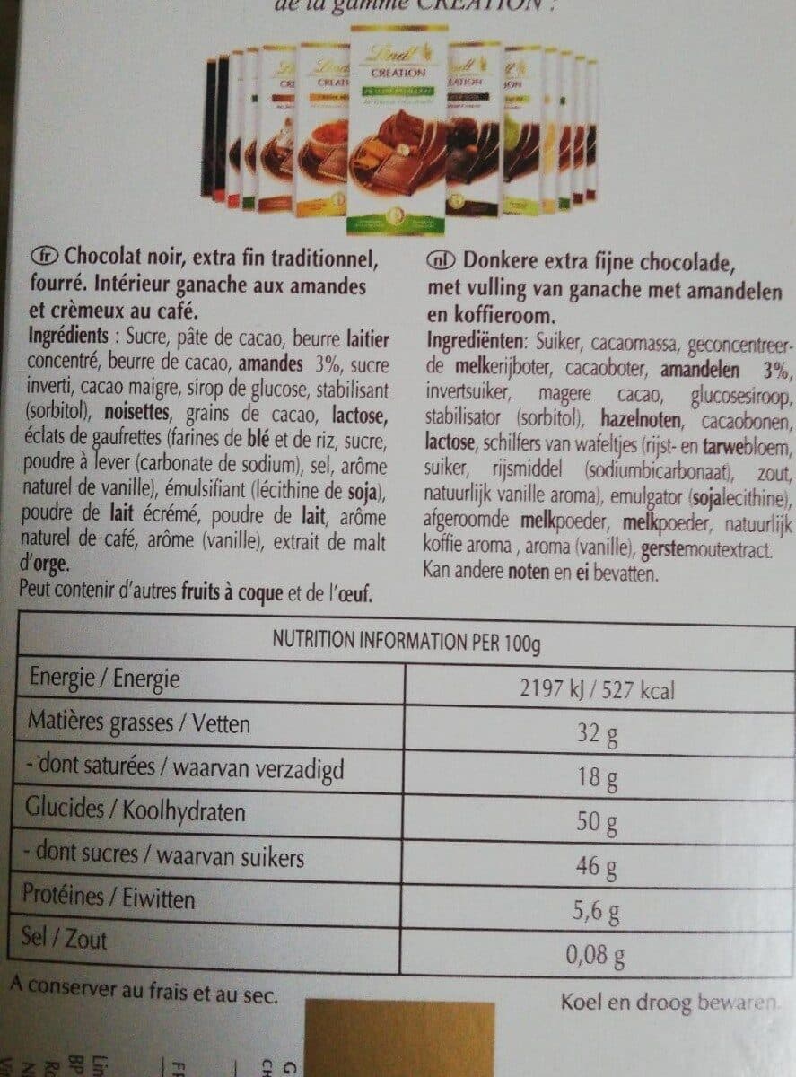 Lindt Lindt CREATION OPERA Aux Notes de Café packshot