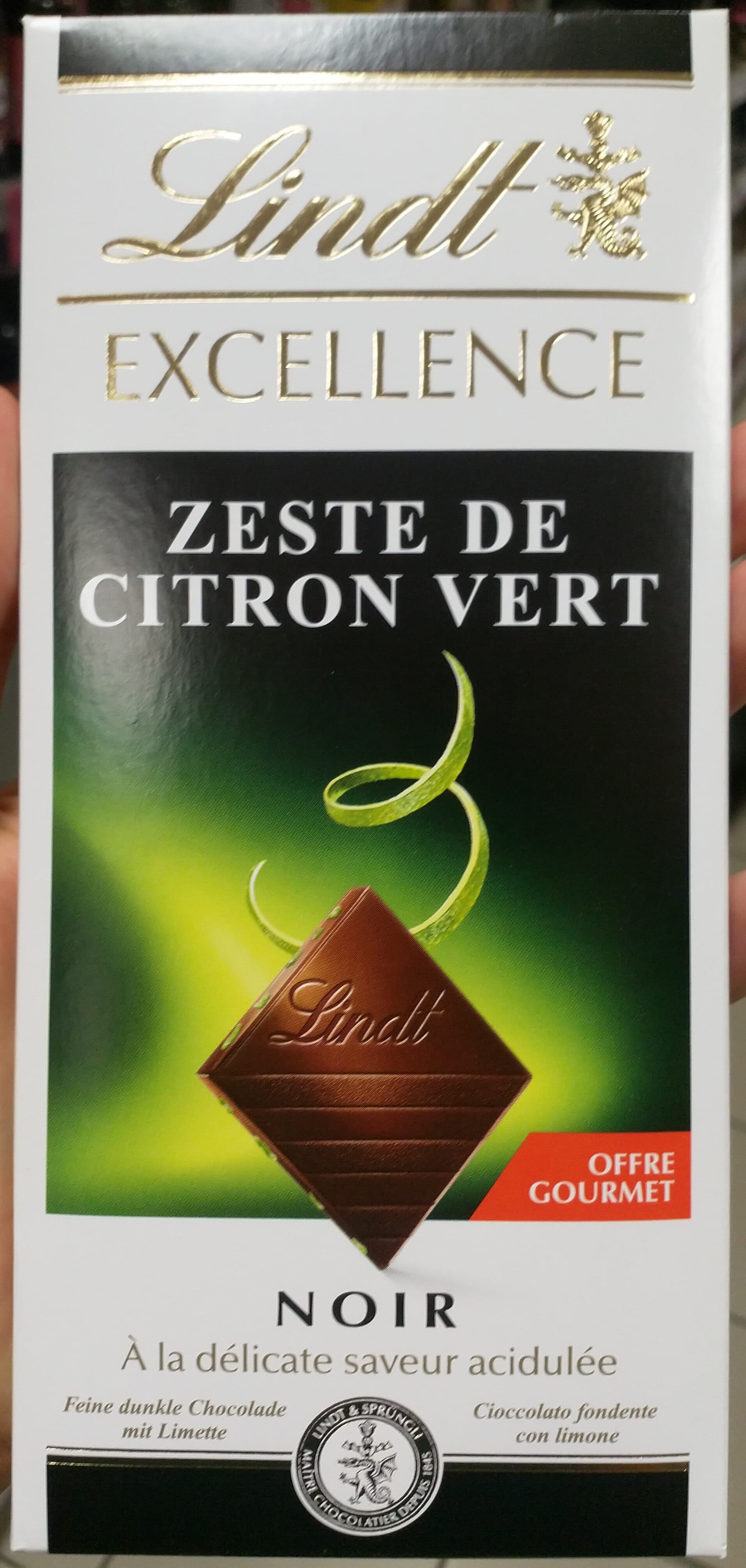 Lindt Excellence Zeste de Citron Vert packshot