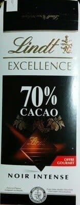 Lindt Excellence 70% cacao noir intense packshot