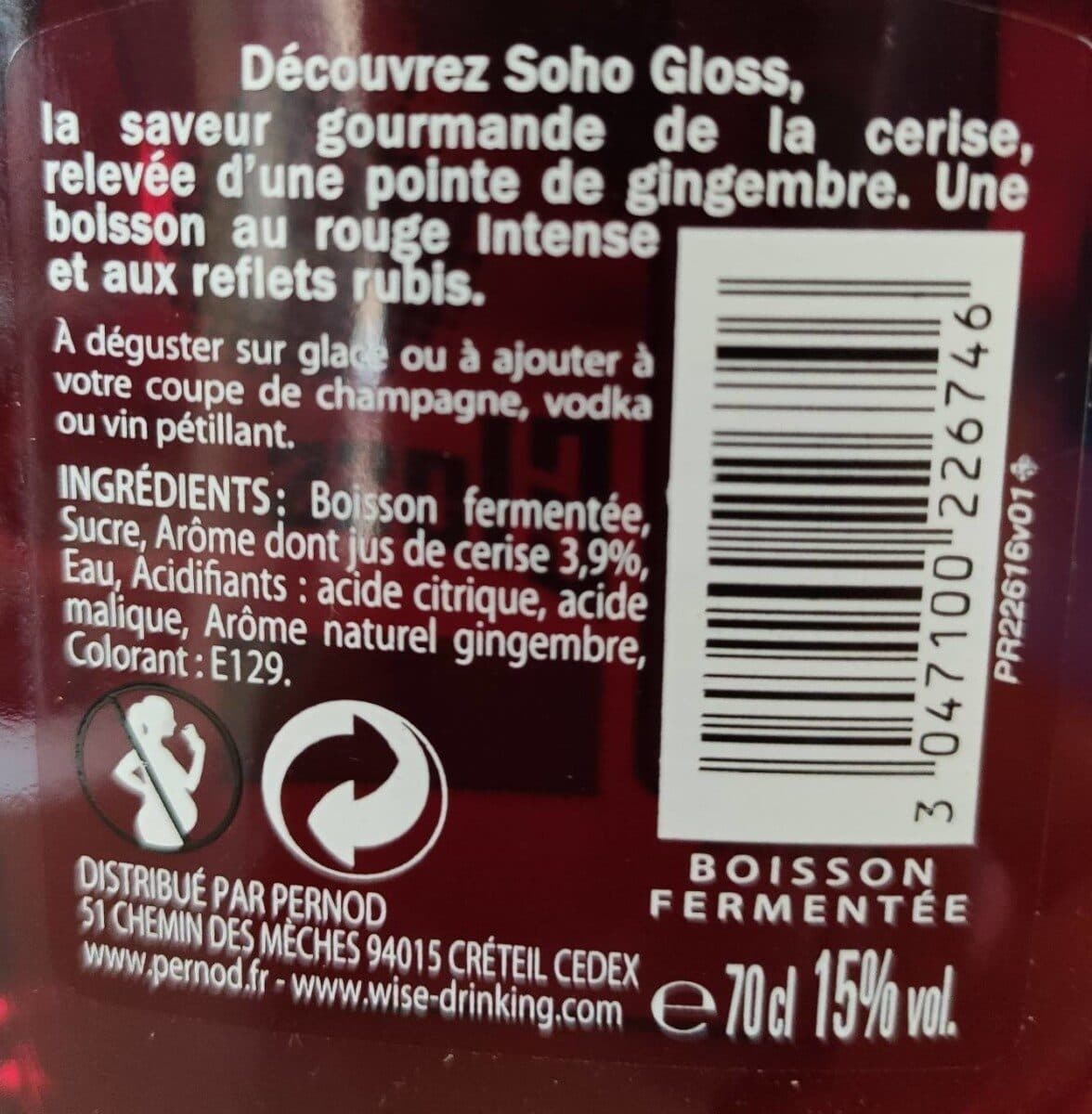 Soho Gloss Cerise et Gingembre packshot