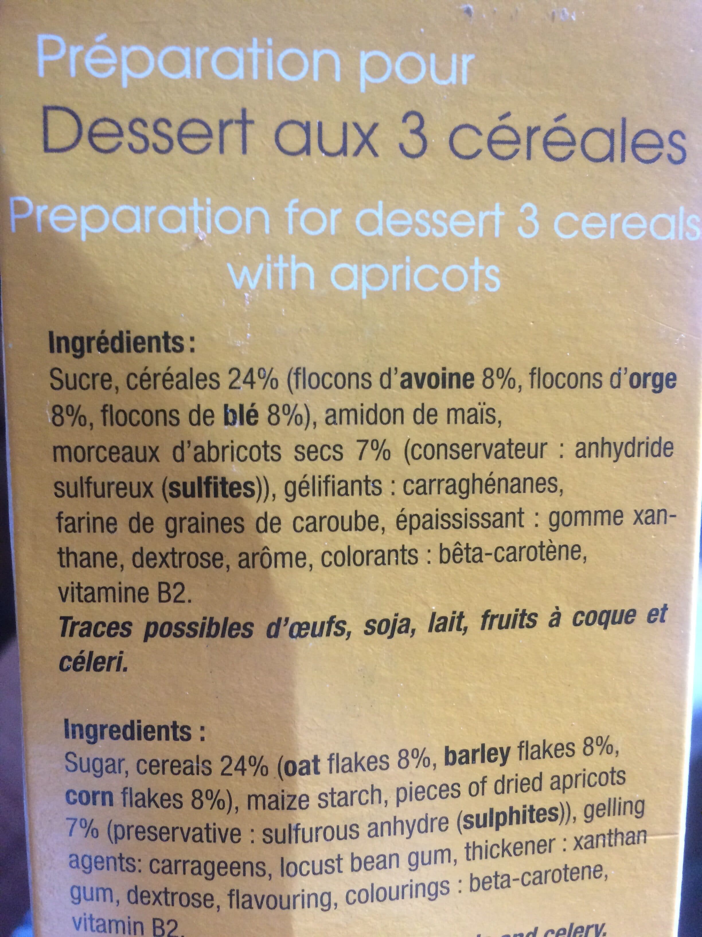 Jean Ducourtieux Dessert Aux 3 Céréales Avec Des Morceaux D'abricots packshot