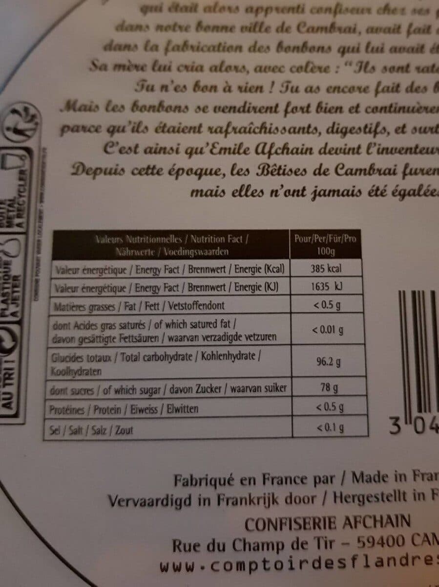 Afchain Btises De Cambrai Menthe [boite De 225g] packshot