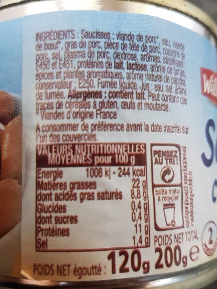 William Saurin Saucisses cocktail fumées packshot