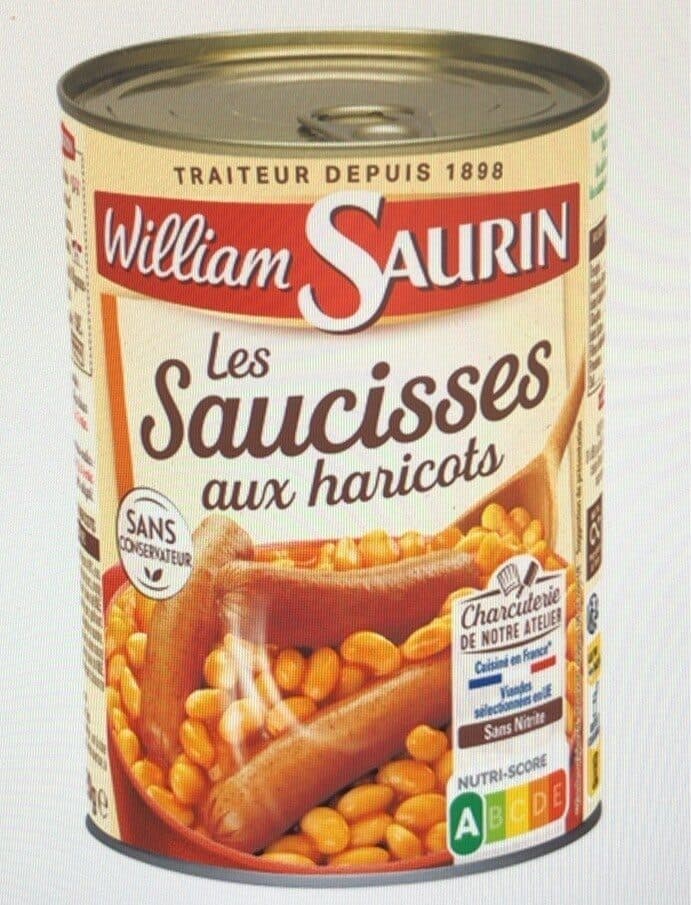 William Saurin Les saucisses aux haricots packshot