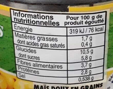 Larroche Maïs doux en grains packshot