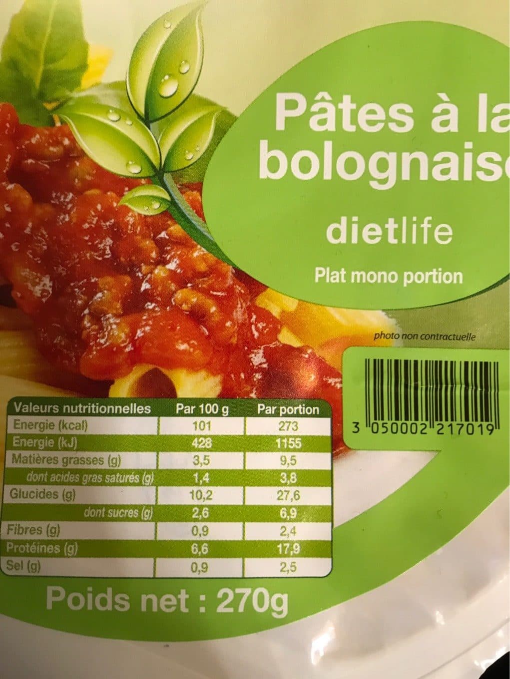 Dietlife Pates bolognaise dietlife packshot