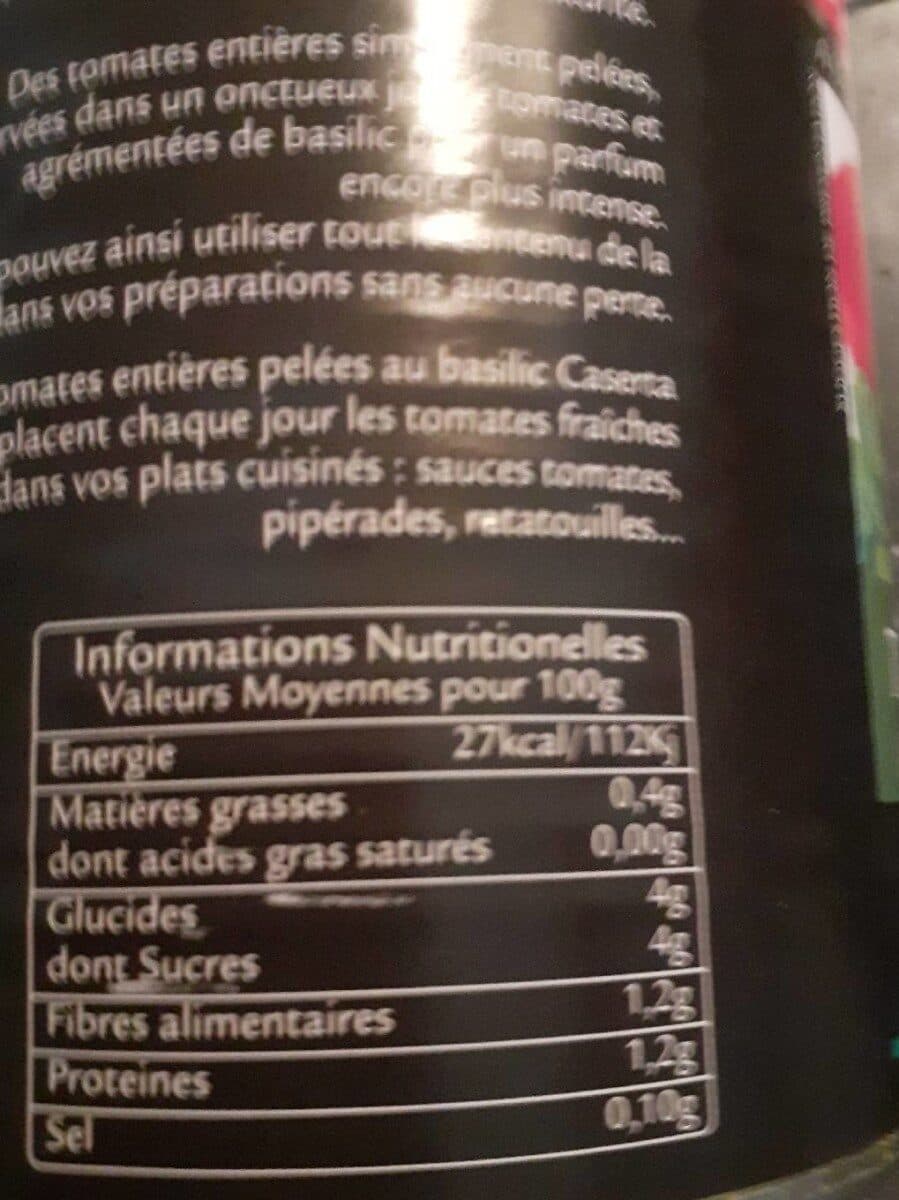 Open Food Facts 800G Tomate Entiere Pelee Basilic Caserta packshot