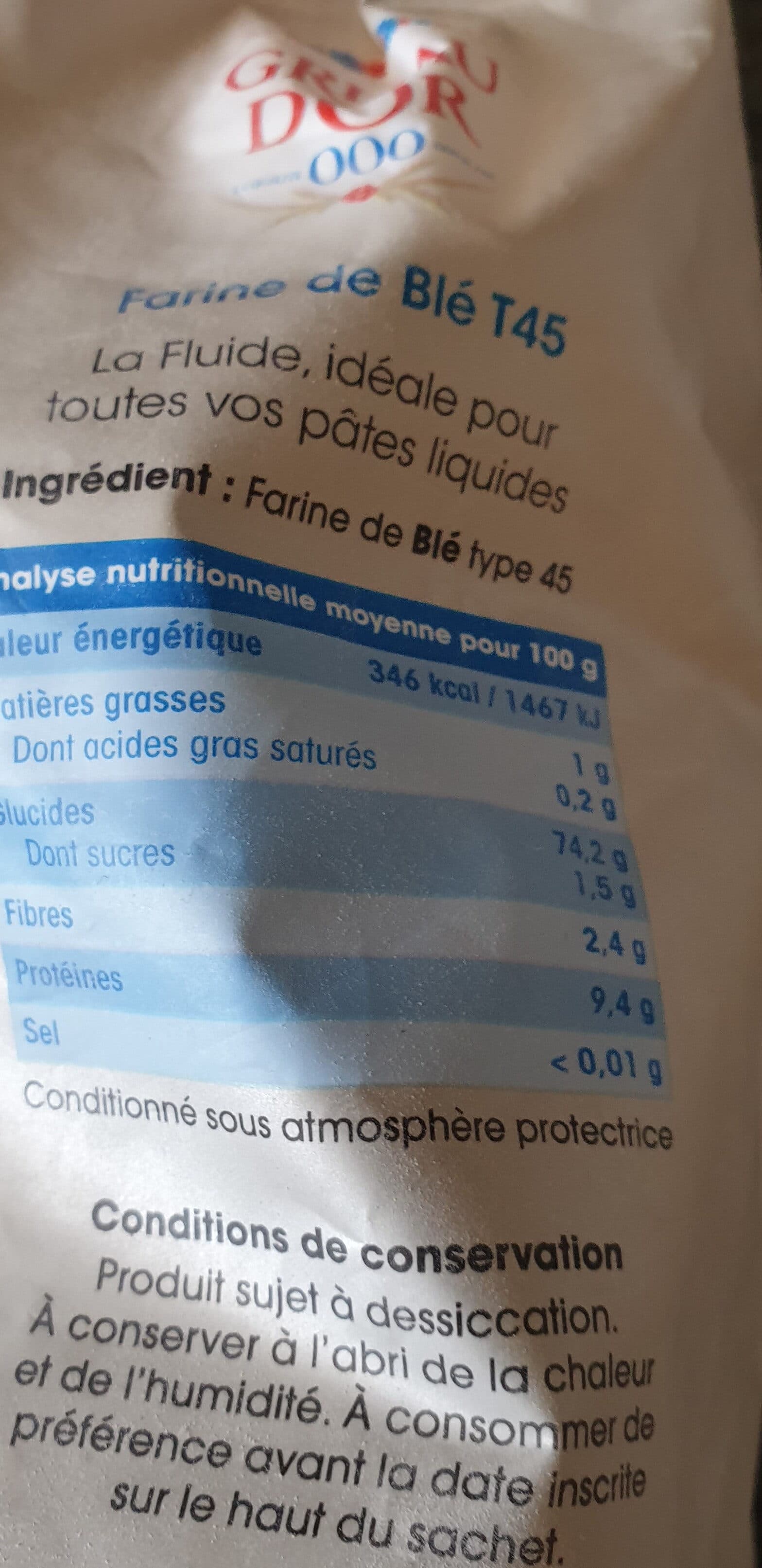 Gruyau D'or Farine fluide gruau d'or packshot