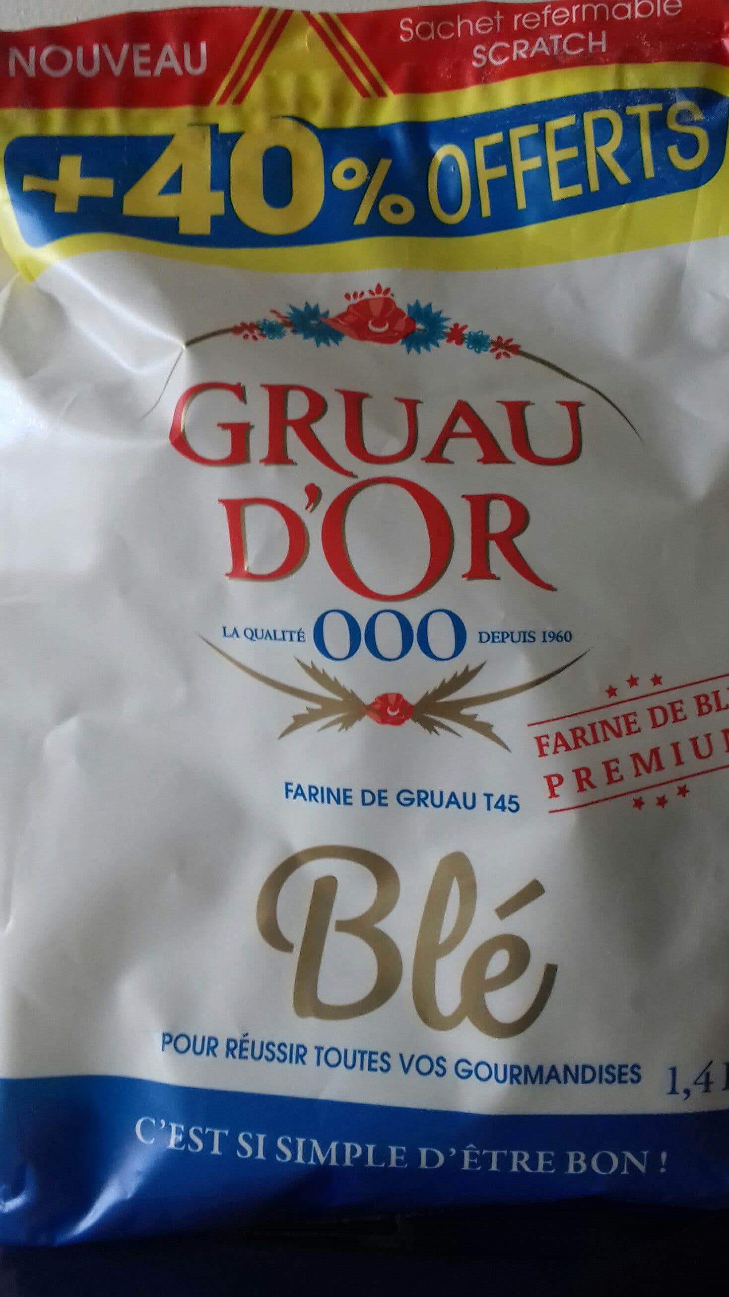 Gruau D Or Farine de gruau T45 (+40% offert) packshot