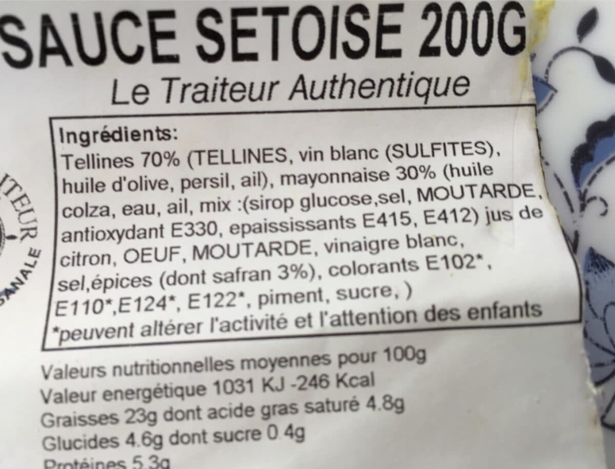 Open Food Facts Tellines sauce setoise packshot
