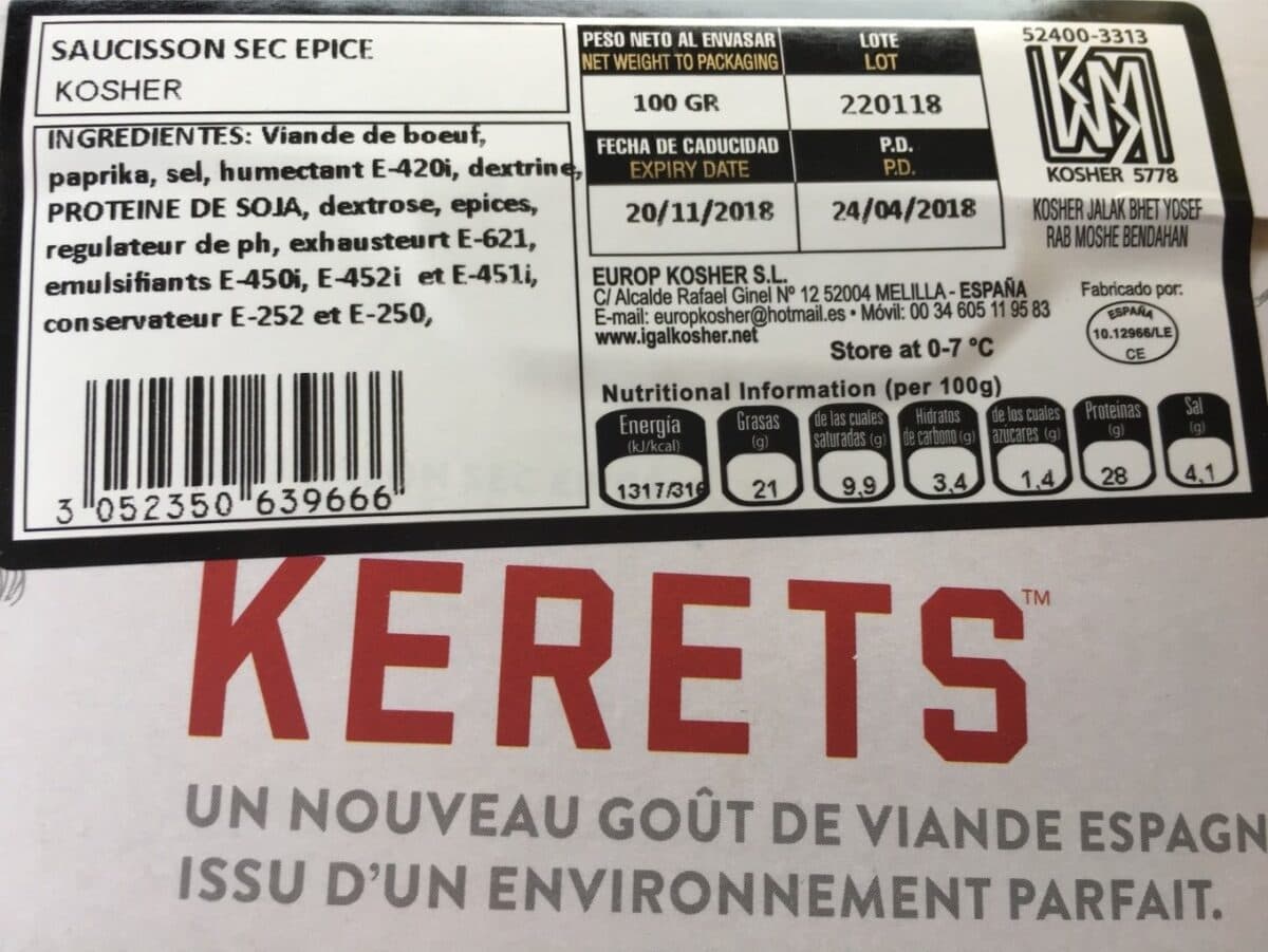 Kerets Saucisson sec épicé packshot
