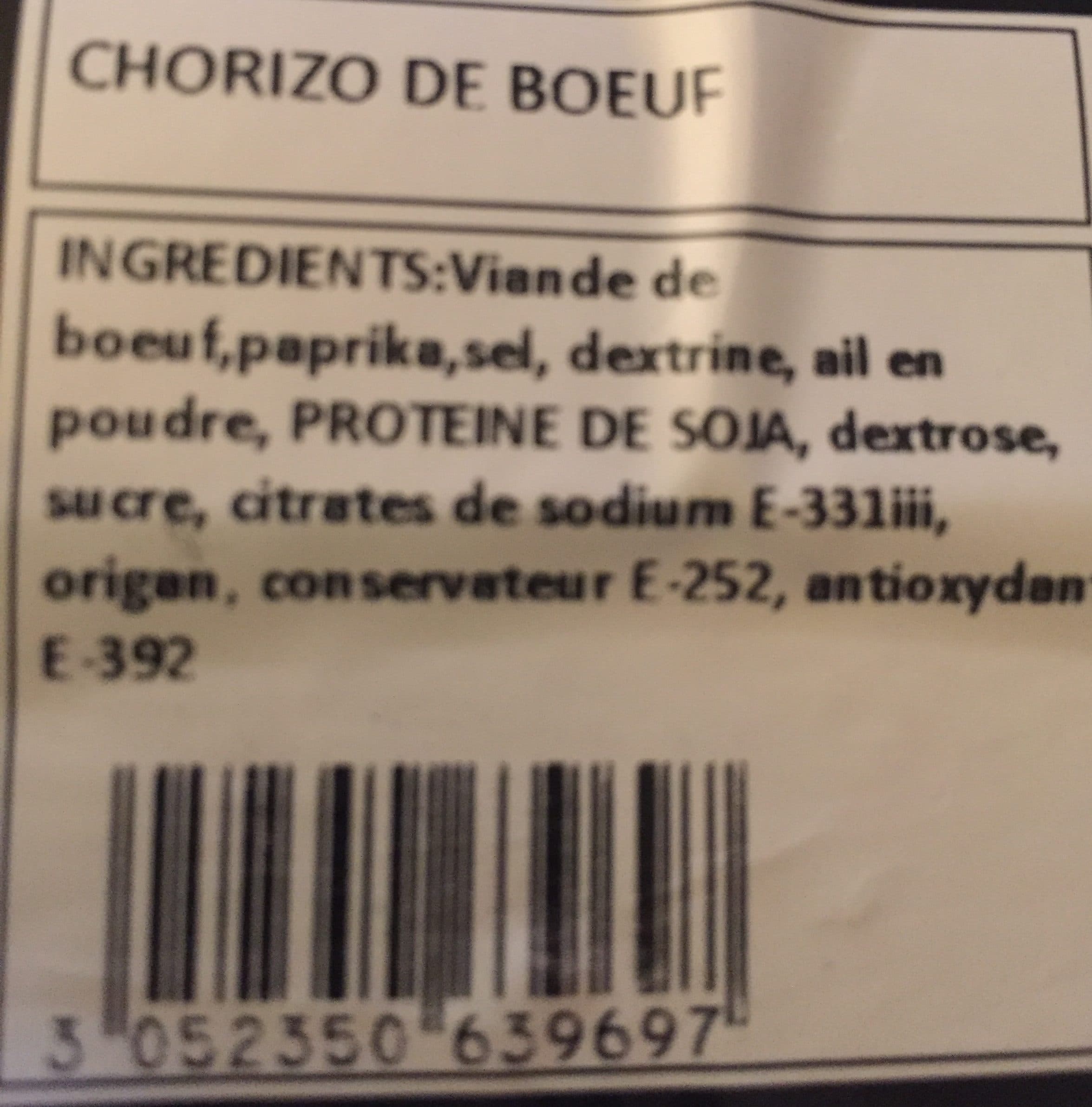 Kerets Chorizo de boeuf packshot