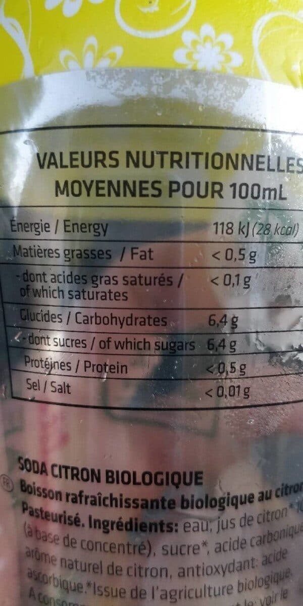 Open Food Facts Soda sprizz bio citron packshot