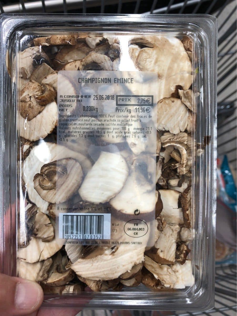 Open Food Facts Champignon emince packshot