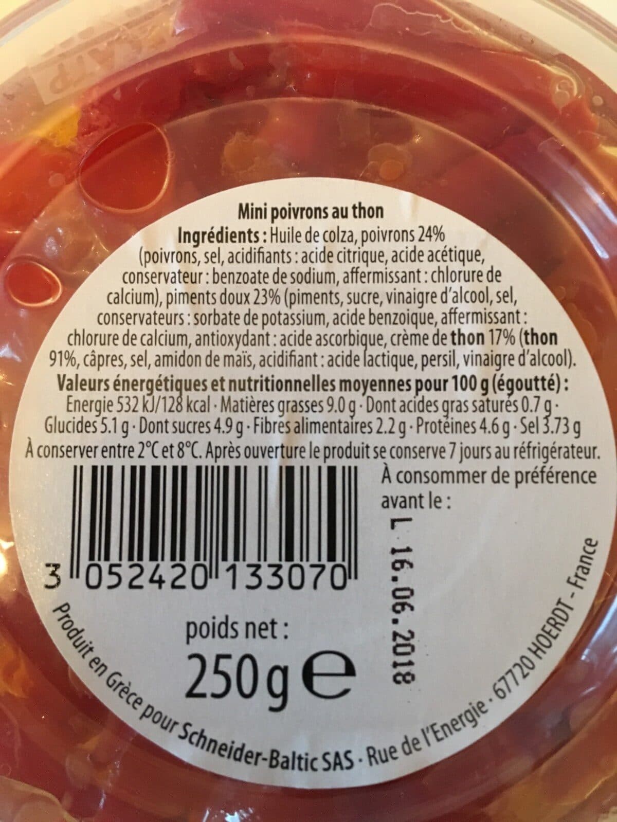 Baltic Mini poivrons au thon BALTIC, 250G packshot