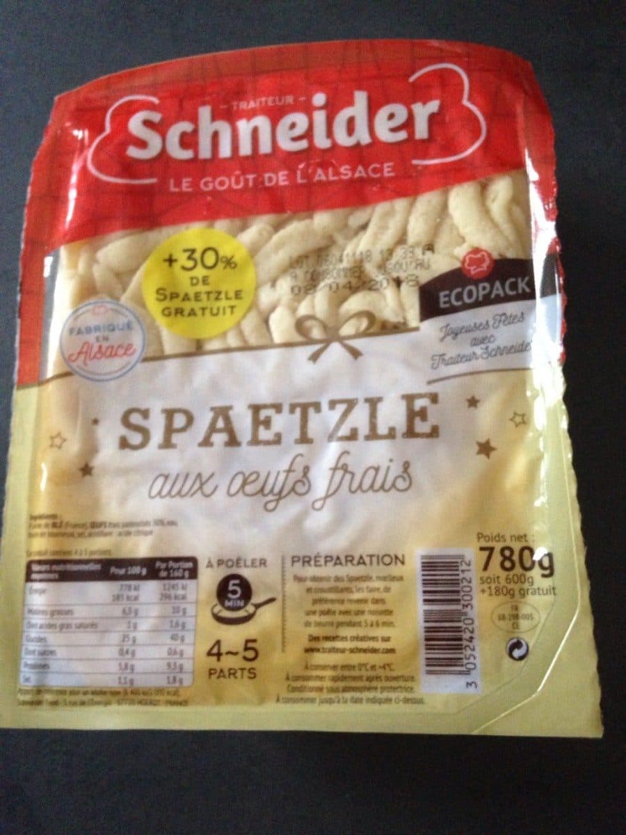 Schneider Spaetzle aux oeufs frais packshot