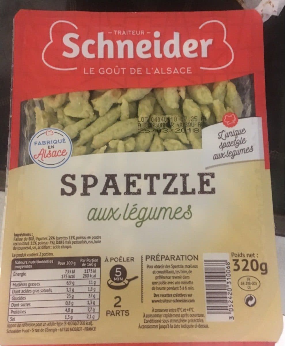 Schneider Spaetzle aux légumes packshot