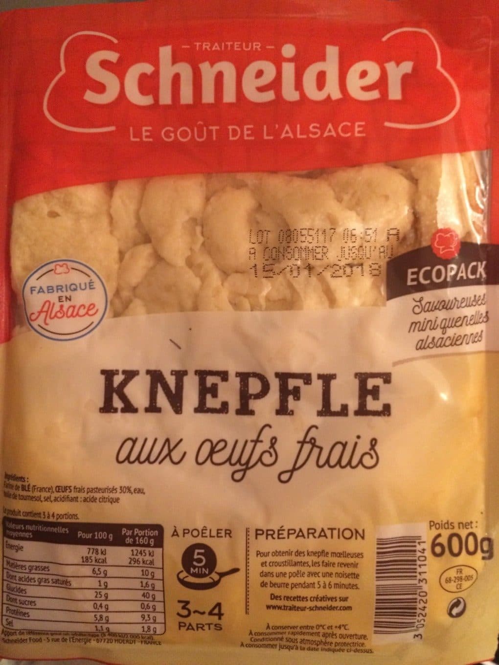 Schneider Knepfle aux oeuf frais Schneider packshot
