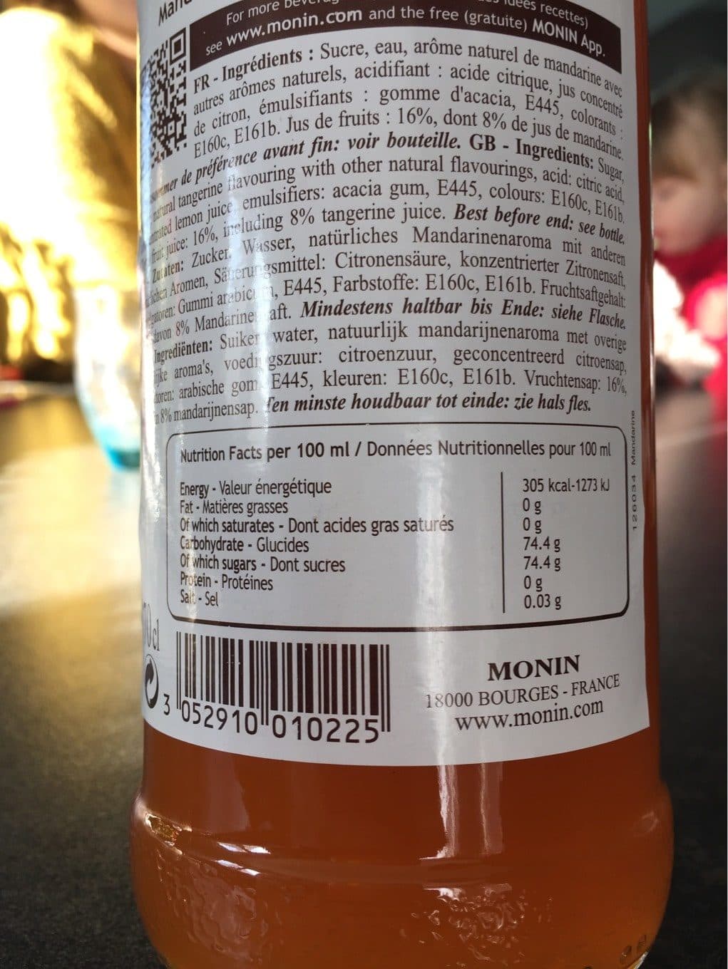 Monin Sirop mandarine packshot