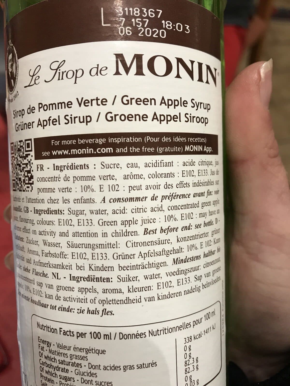 Monin Sirop Pomme Verte packshot