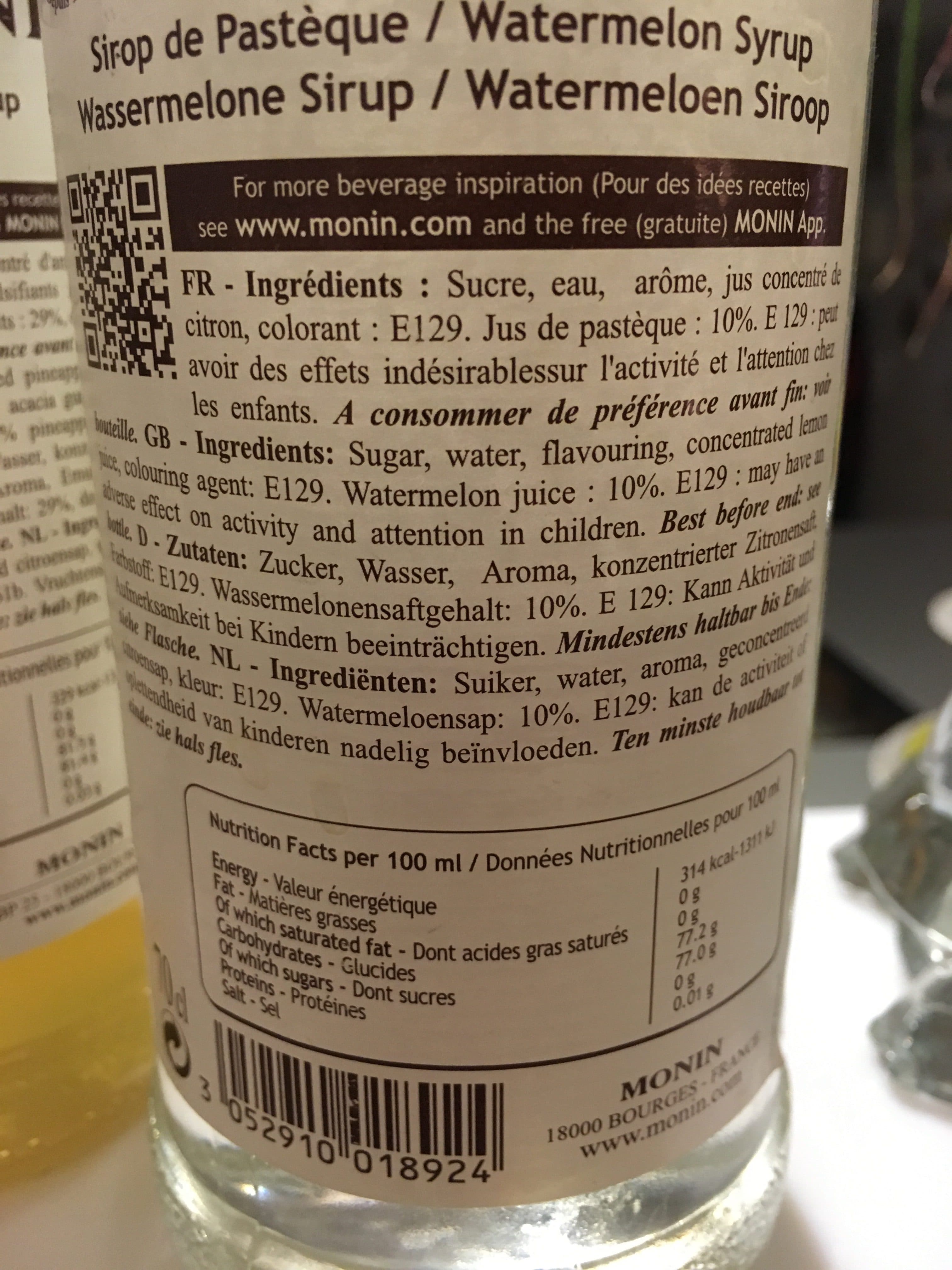 MONIN Watermelon Syrup packshot